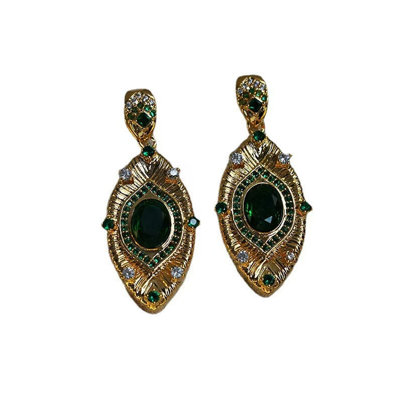 Emerald Radiance Statement Earrings