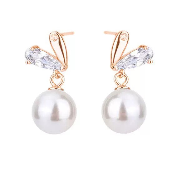 Seraphina Asymmetric Winged Pearl Drops