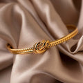 Gold Knot Cuff Bracelet – Minimal Twist Bangle