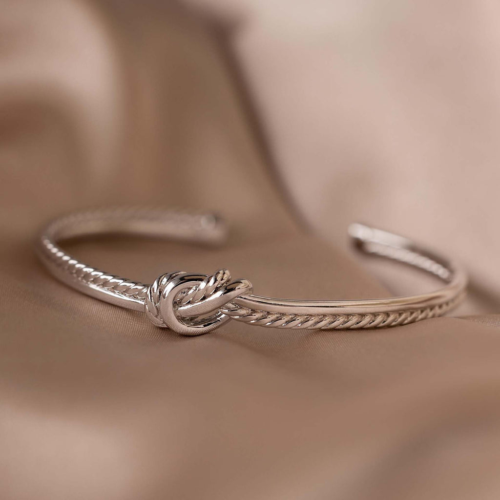 Gold Knot Cuff Bracelet – Minimal Twist Bangle