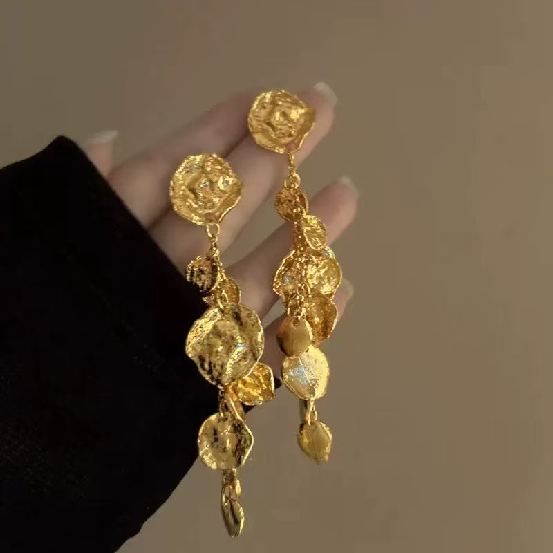 Molten Gold Drop Earrings
