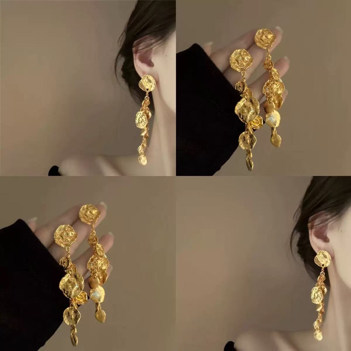 Molten Gold Drop Earrings