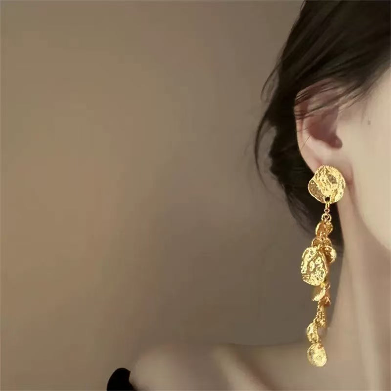 Molten Gold Drop Earrings