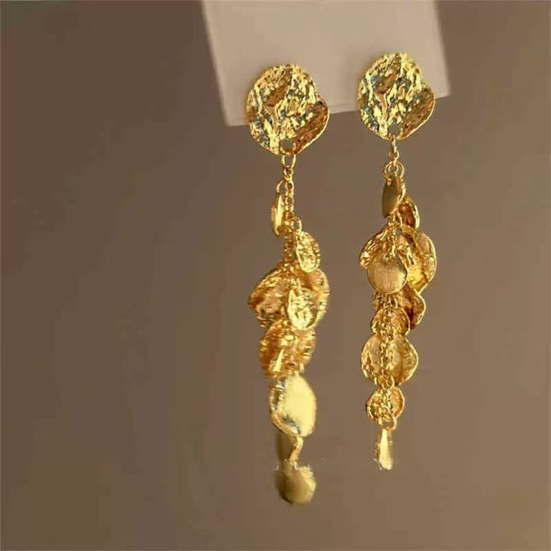 Molten Gold Drop Earrings