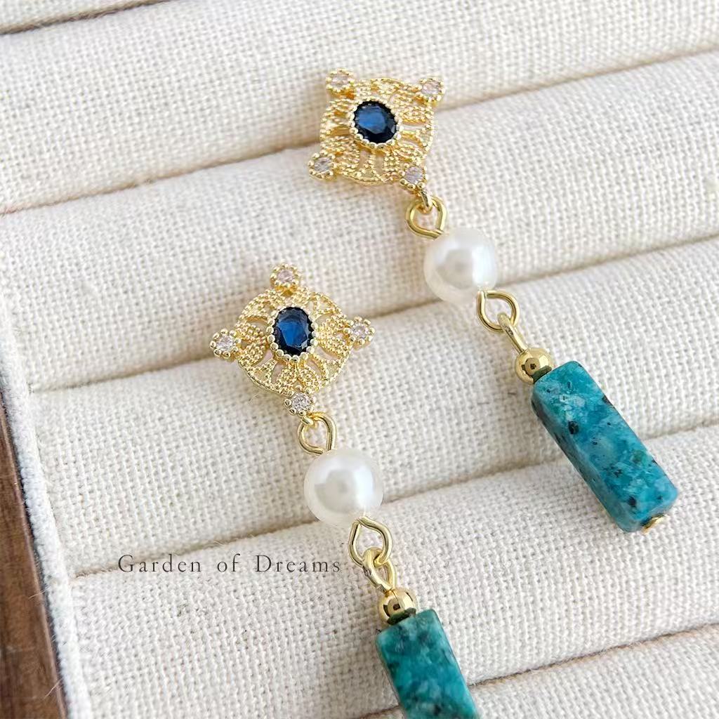 Eternal Light Pearl & Turquoise Drop Earrings