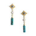 Eternal Light Pearl & Turquoise Drop Earrings