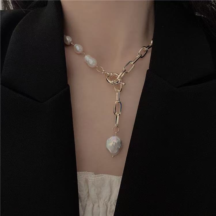 Golden Pearl Statement Necklace