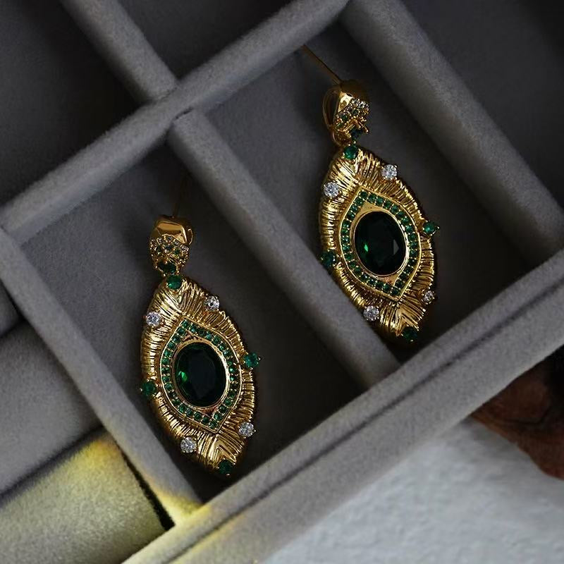 Emerald Radiance Statement Earrings