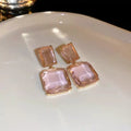 Rose Quartz Double Drop Earrings