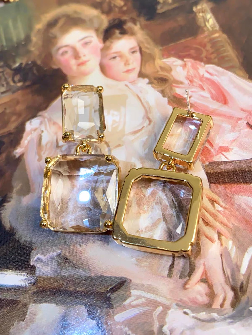 Rose Quartz Double Drop Earrings