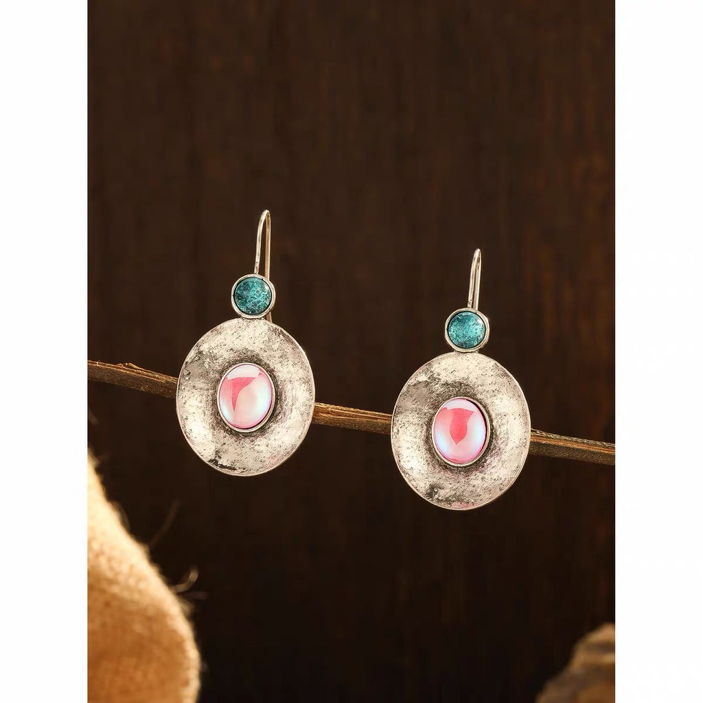 Eclipse Cabochon Drop Earrings