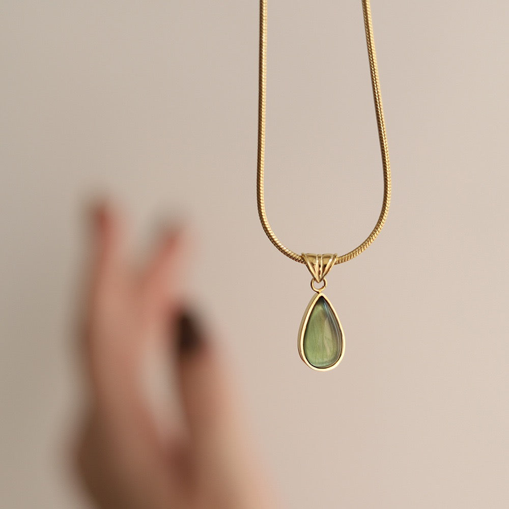 Serene Teardrop Pendant Necklace
