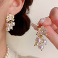 Stardust Leaf & Pearl Cluster Drops