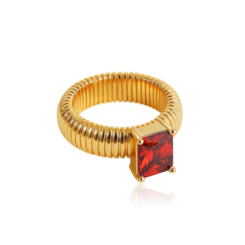 Aurelia Ribbed Cocktail Ring