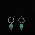 Turquoise Textured Mini Hoop Drops