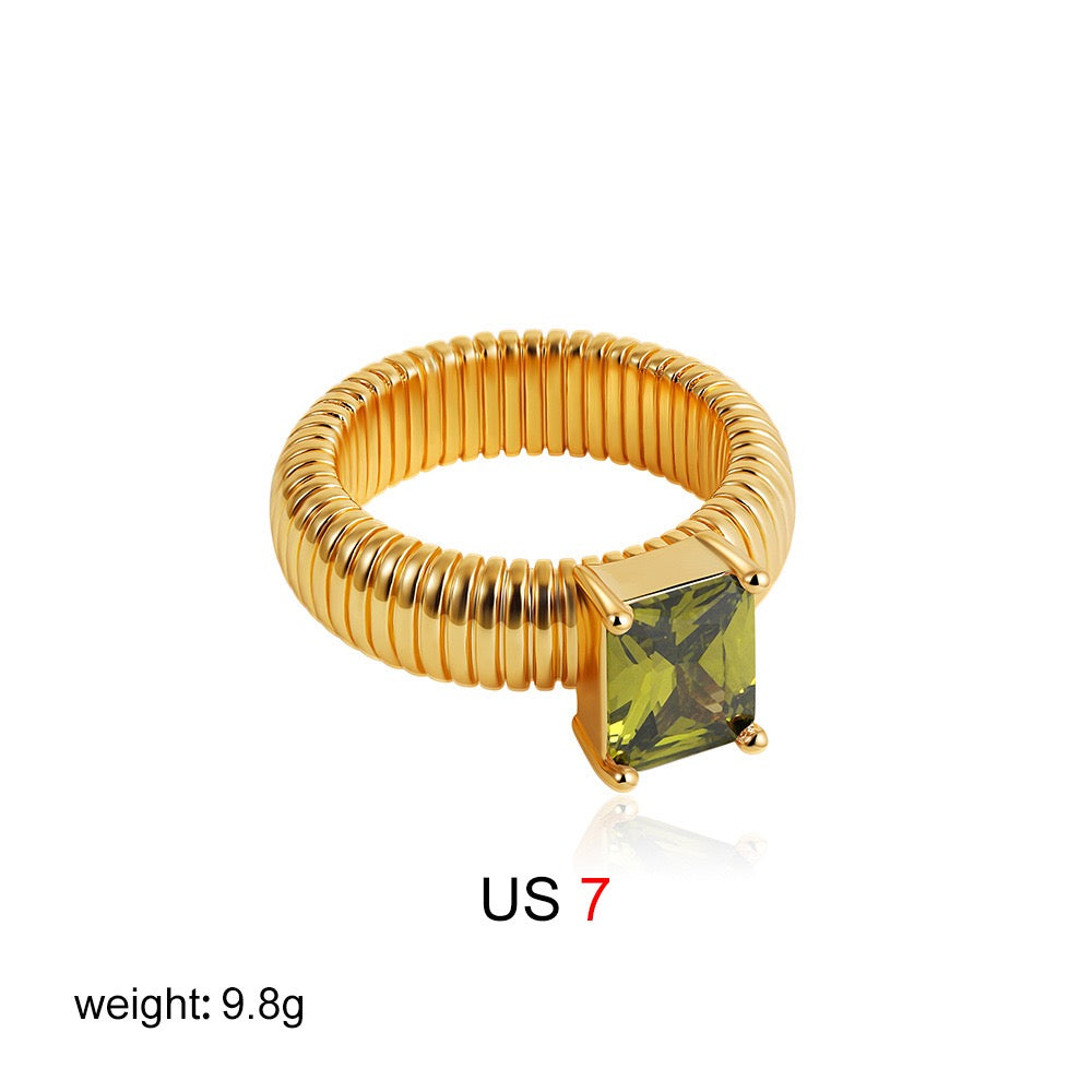 Aurelia Ribbed Cocktail Ring