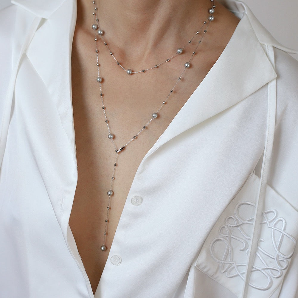 Pearl Station Lariat Convertible Necklace