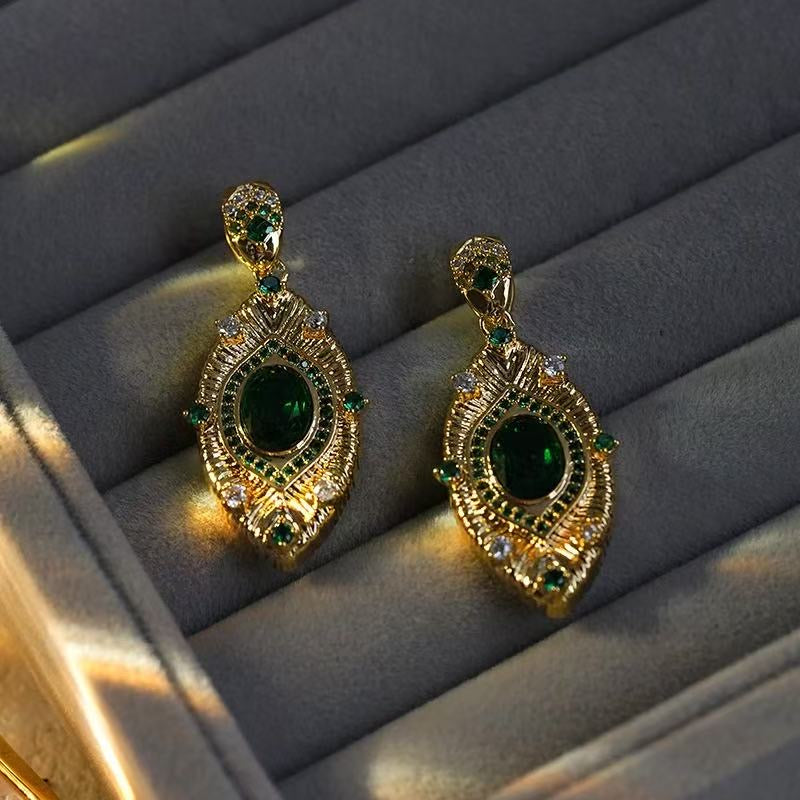 Emerald Radiance Statement Earrings