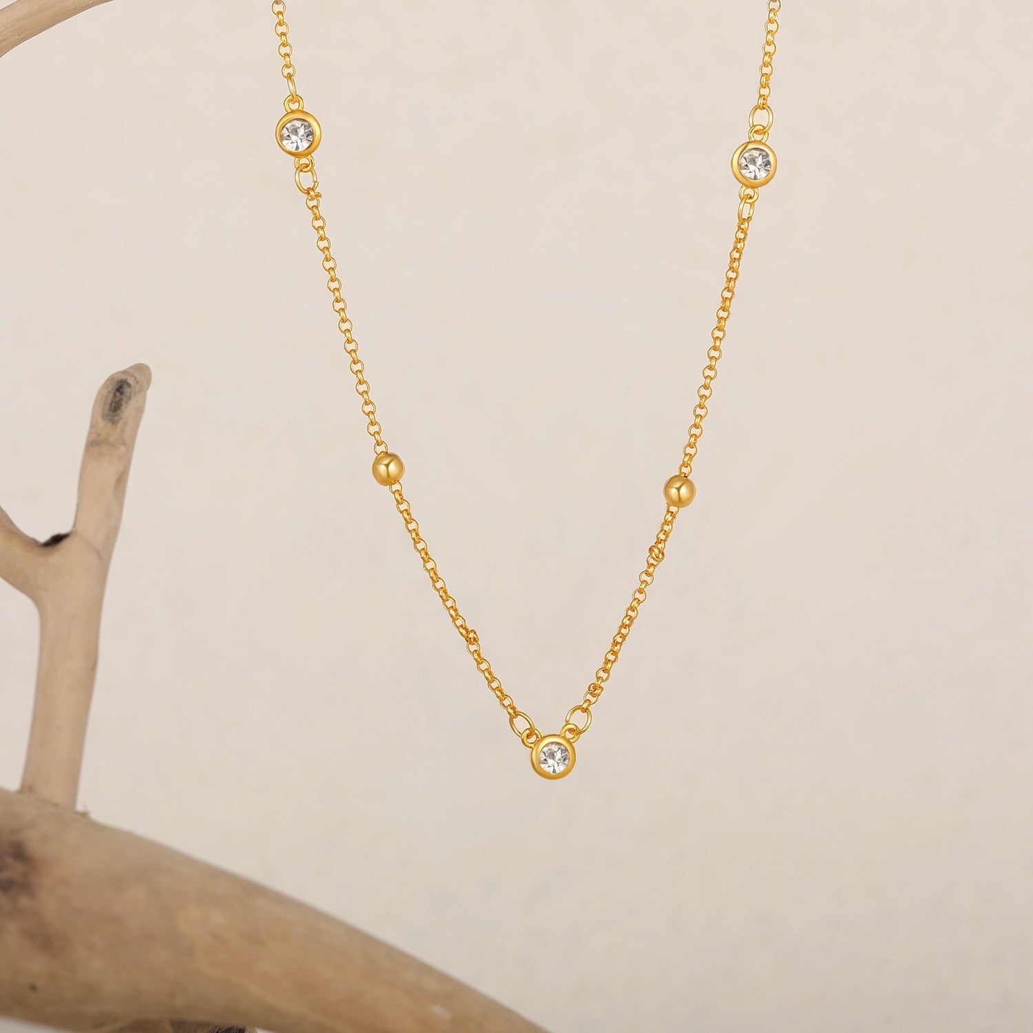 Lumiere Bezel Crystal Station Necklace