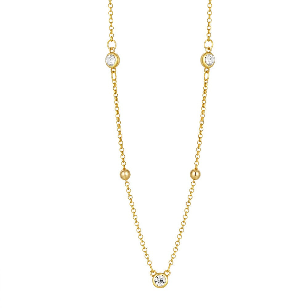 Lumiere Bezel Crystal Station Necklace