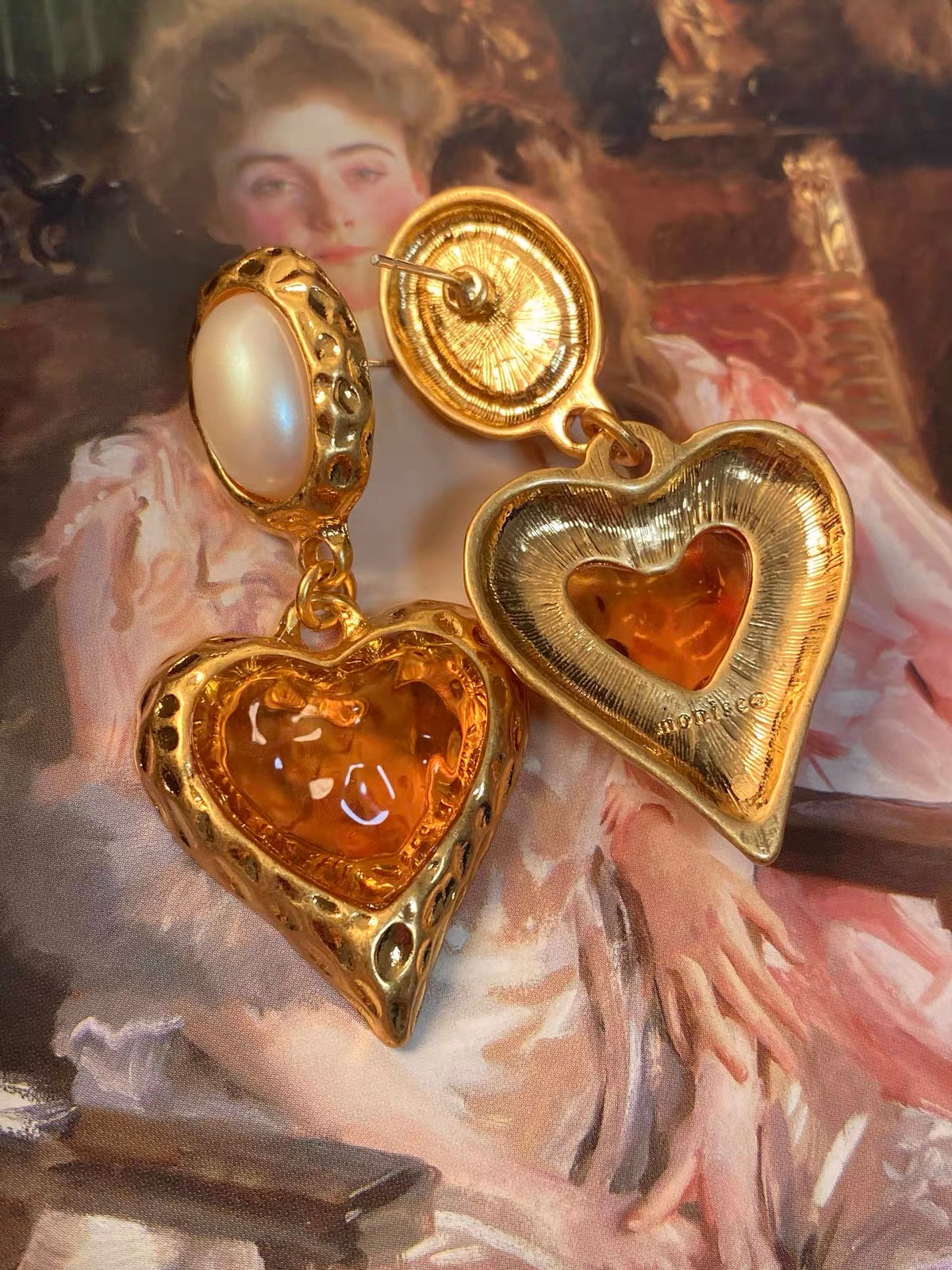 Heirloom Molten Heart Drop Earrings