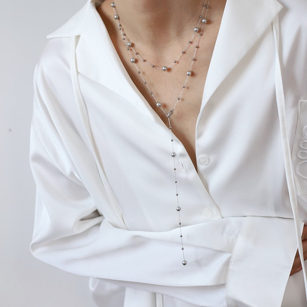 Pearl Station Lariat Convertible Necklace
