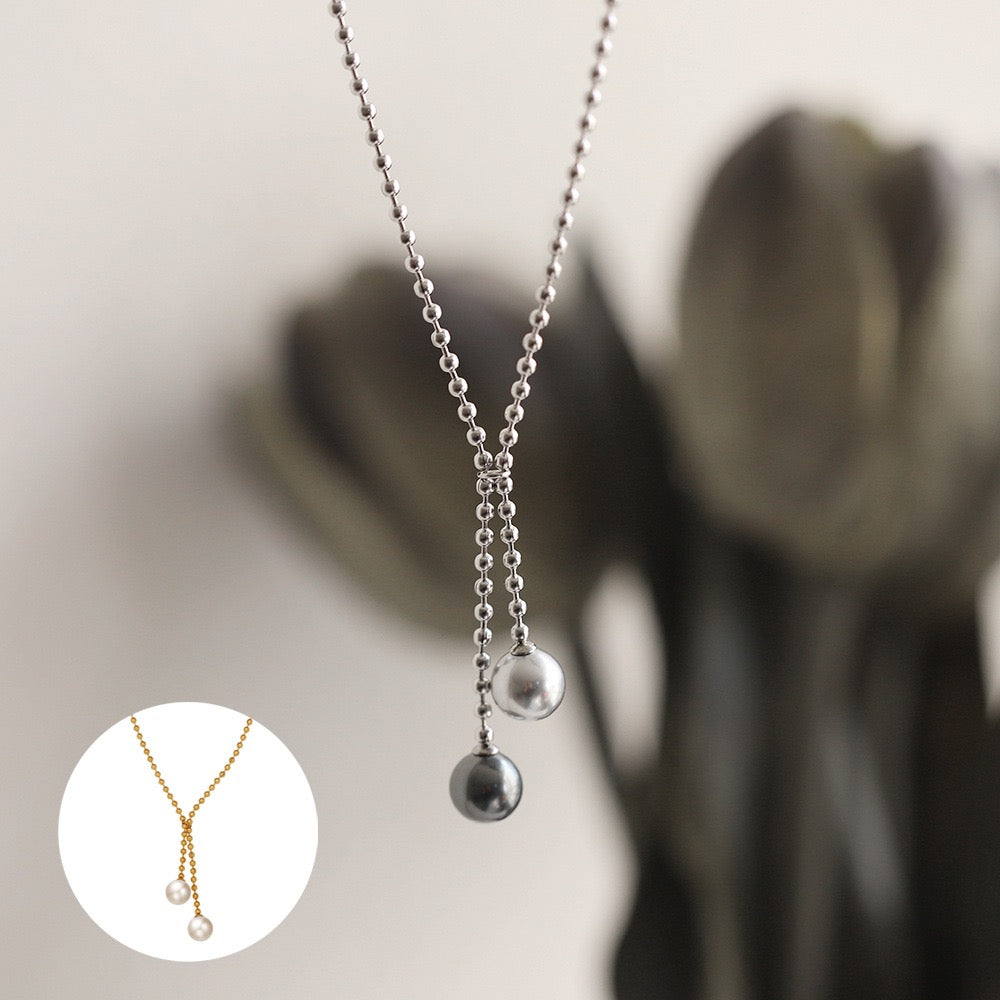 Dual Tahitian Pearl Drop Lariat