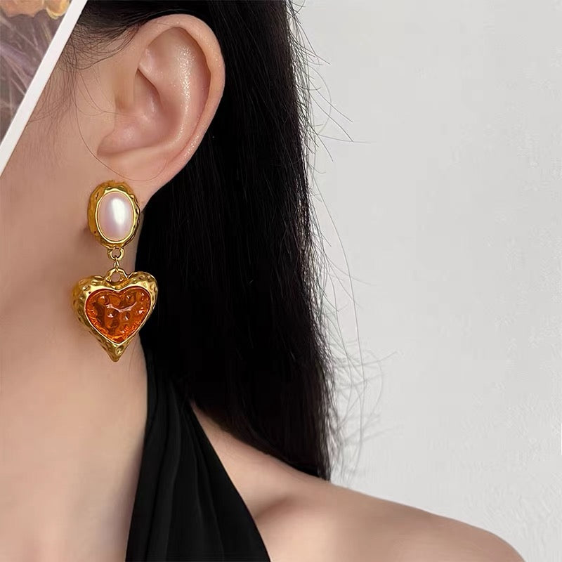 Heirloom Molten Heart Drop Earrings