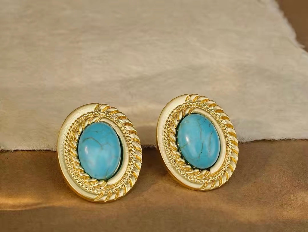 Turquoise Heirloom Cable Studs