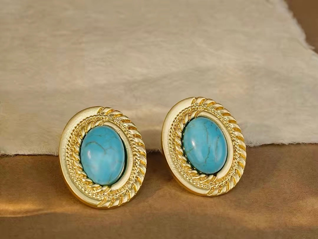 Turquoise Heirloom Cable Studs