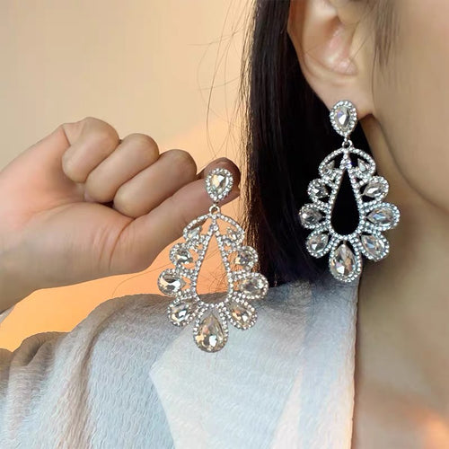 Crystal Chandelier Statement Earrings