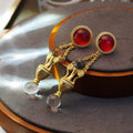 Crimson Muse Vintage Drop Earrings