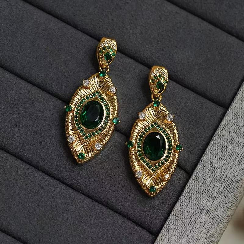 Emerald Radiance Statement Earrings