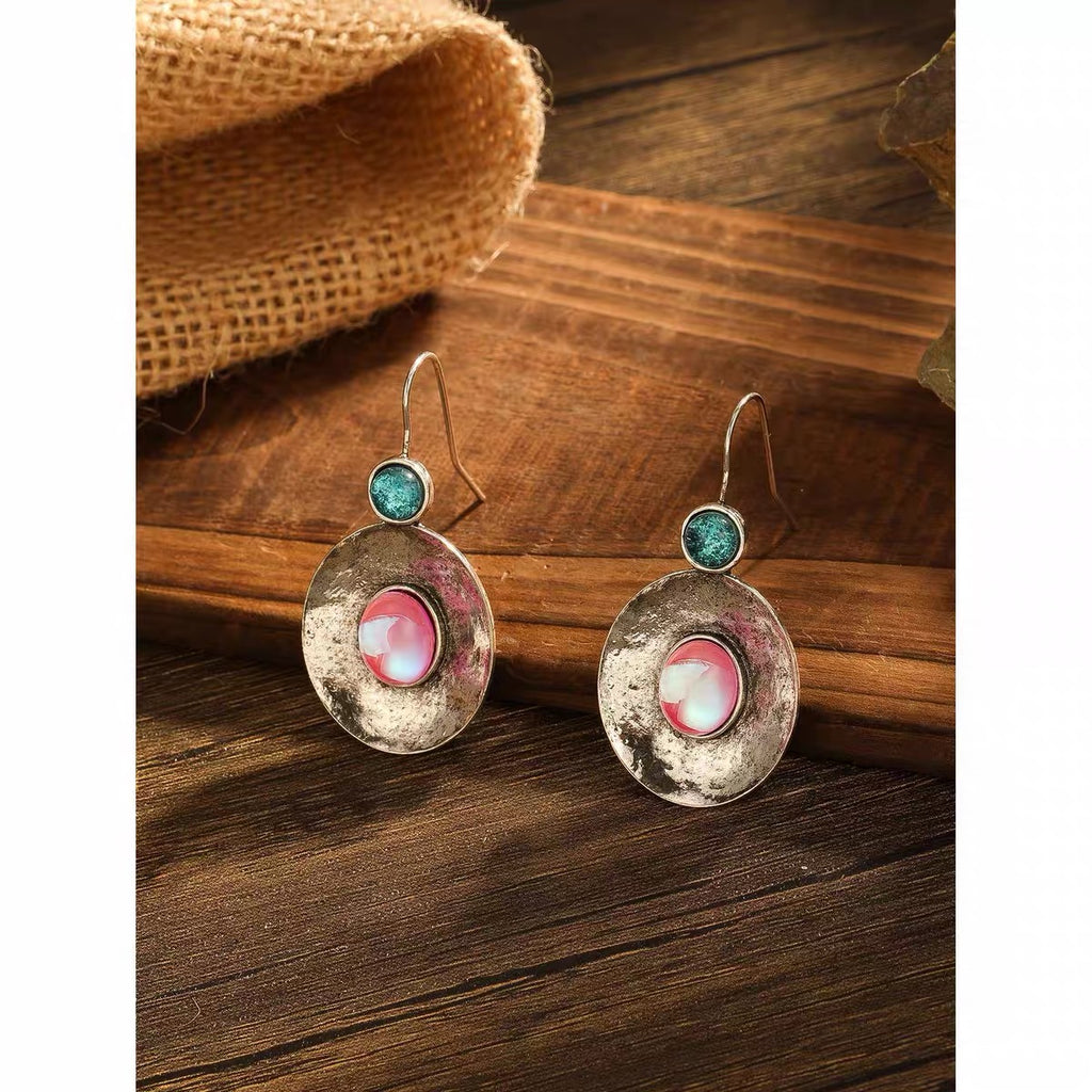 Eclipse Cabochon Drop Earrings