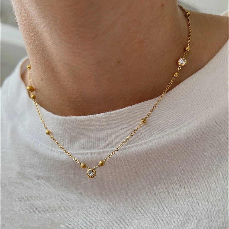 Lumiere Bezel Crystal Station Necklace