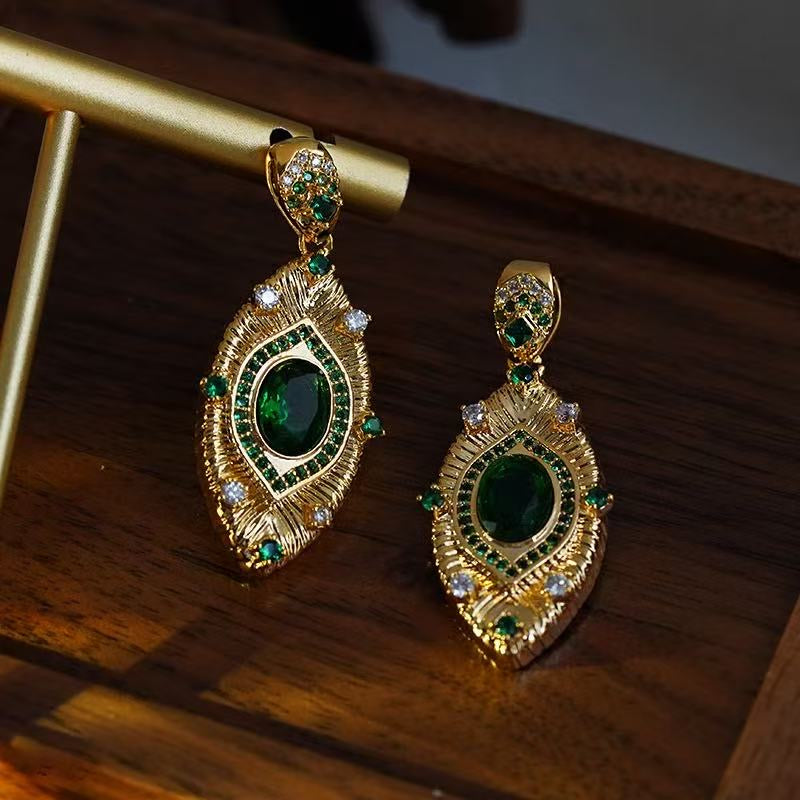 Emerald Radiance Statement Earrings