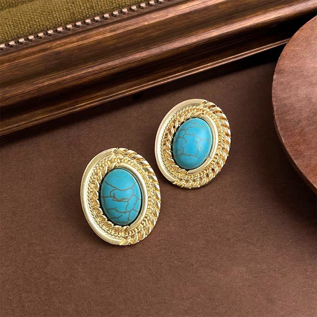 Turquoise Heirloom Cable Studs