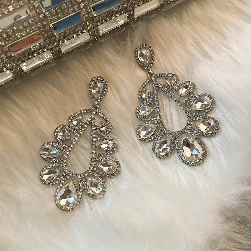 Crystal Chandelier Statement Earrings