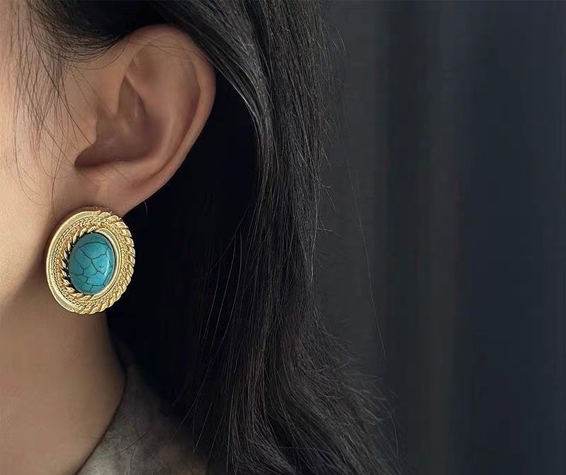 Turquoise Heirloom Cable Studs