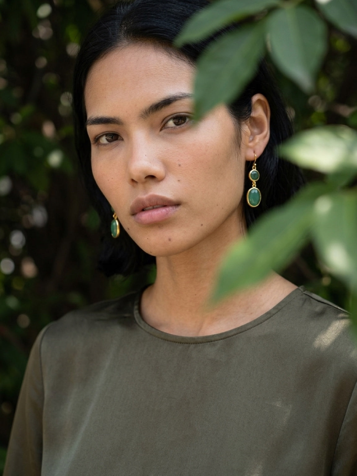 Malachite Double Drop Earrings