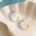 Marina Raw Aquamarine Chip Hoop Earrings